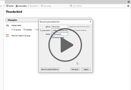 Thunderbird'e E-posta Kurulumu
